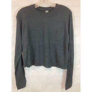 Everyday Elegance: Women's Grey Small Long Sleeve Casual Shirt